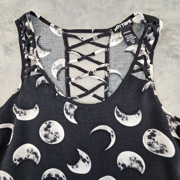 Hot Topic Moon Phases Tank Top Lace-Up Back Grunge Witchy Aesthetic Size Small - Picture 3 of 13